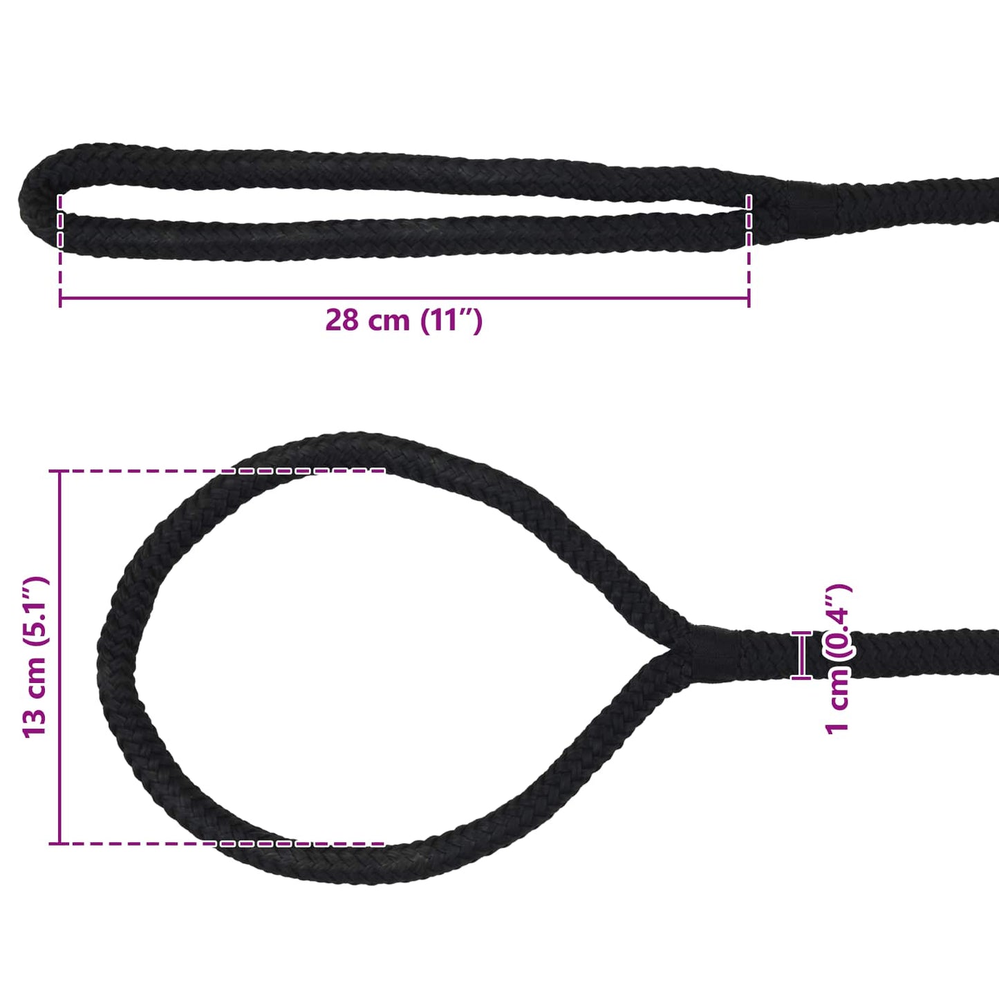 Corda da Barca 12 m 1 Nero Poliestere | homemem39