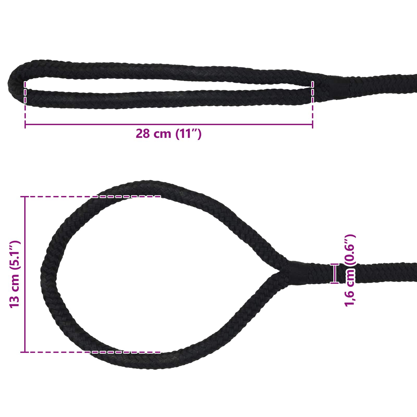 Corda da Barca 9 m 1.6 Nero Poliestere | homemem39