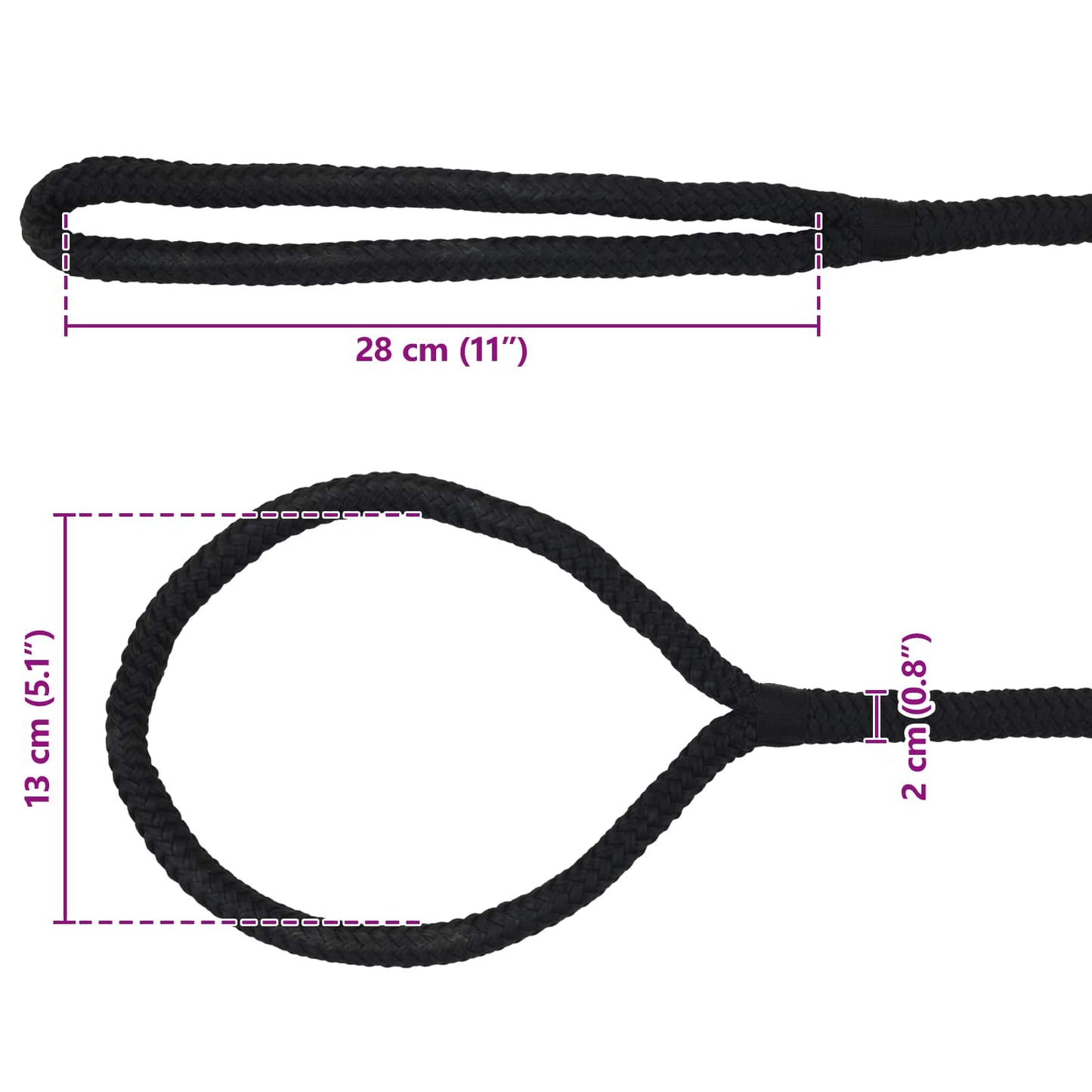 Corda da Barca 12 m 2 Nero Poliestere | homemem39