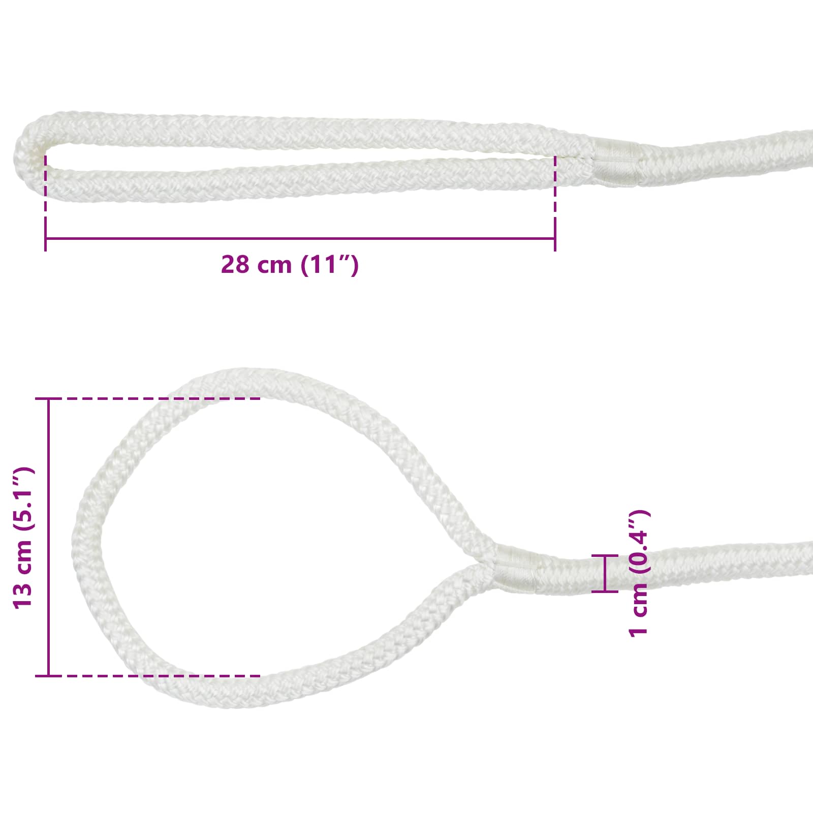 Corda da Barca 9 m 1 Bianco Poliestere | homemem39