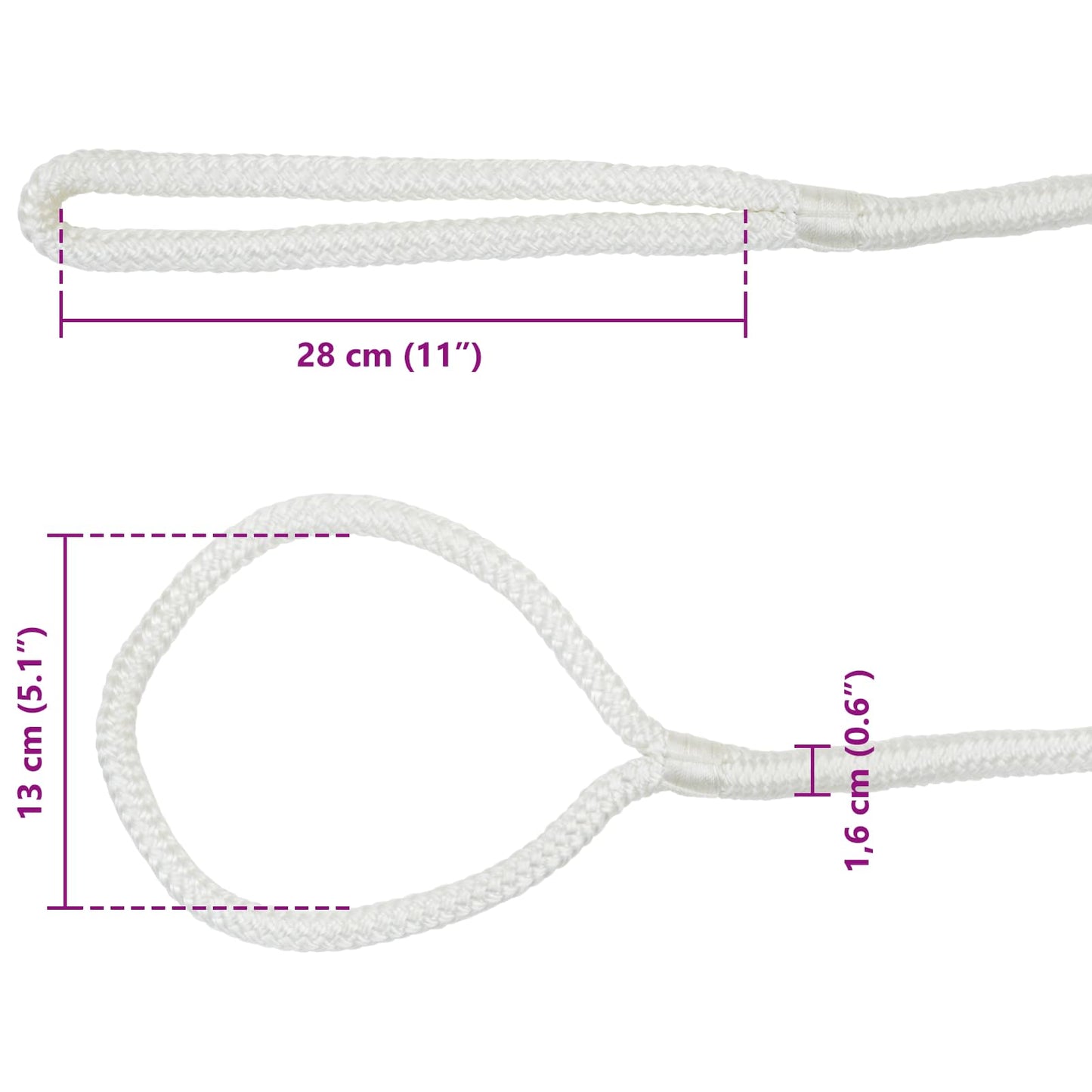 Corda da Barca 15 m 1.6 Bianco Poliestere | homemem39
