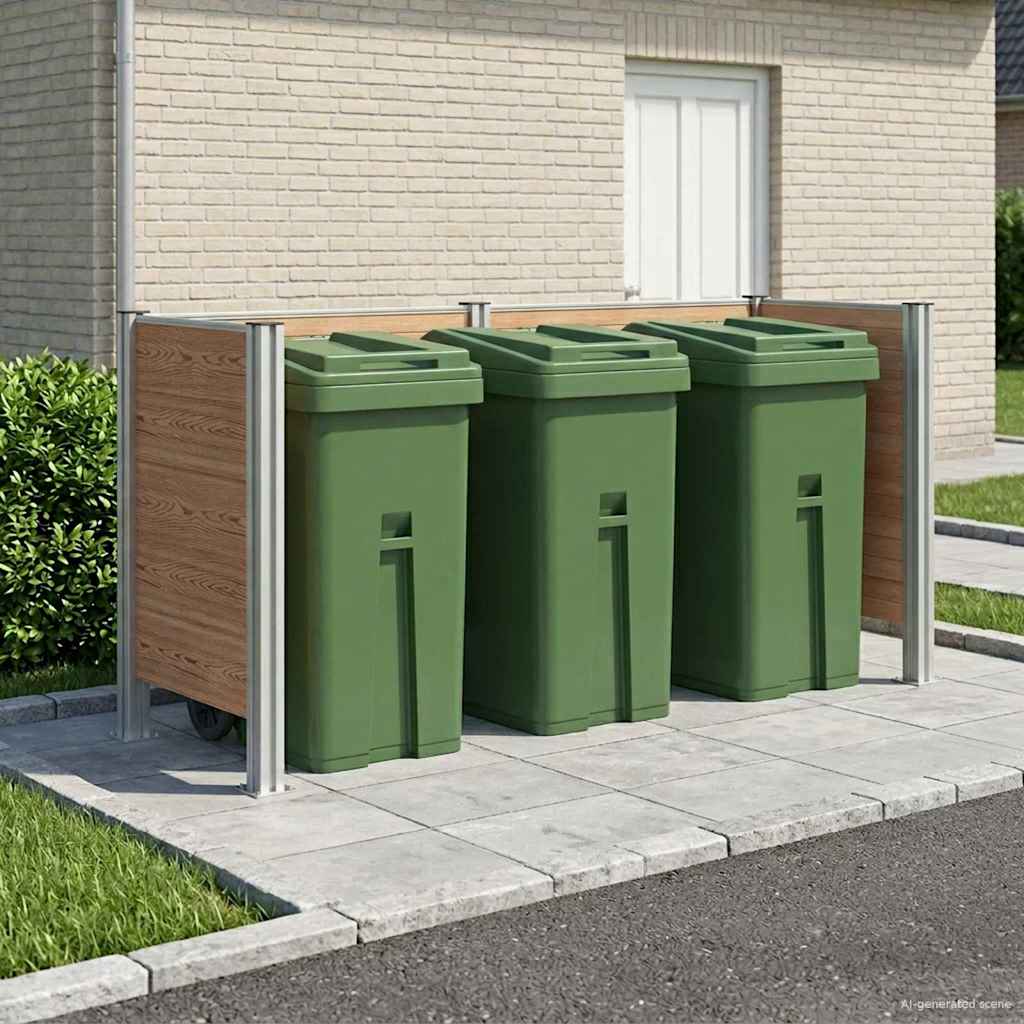 Recinzione Contenitore per Rifiuti Marrone 237 x 85 x 115 cm | homemem39