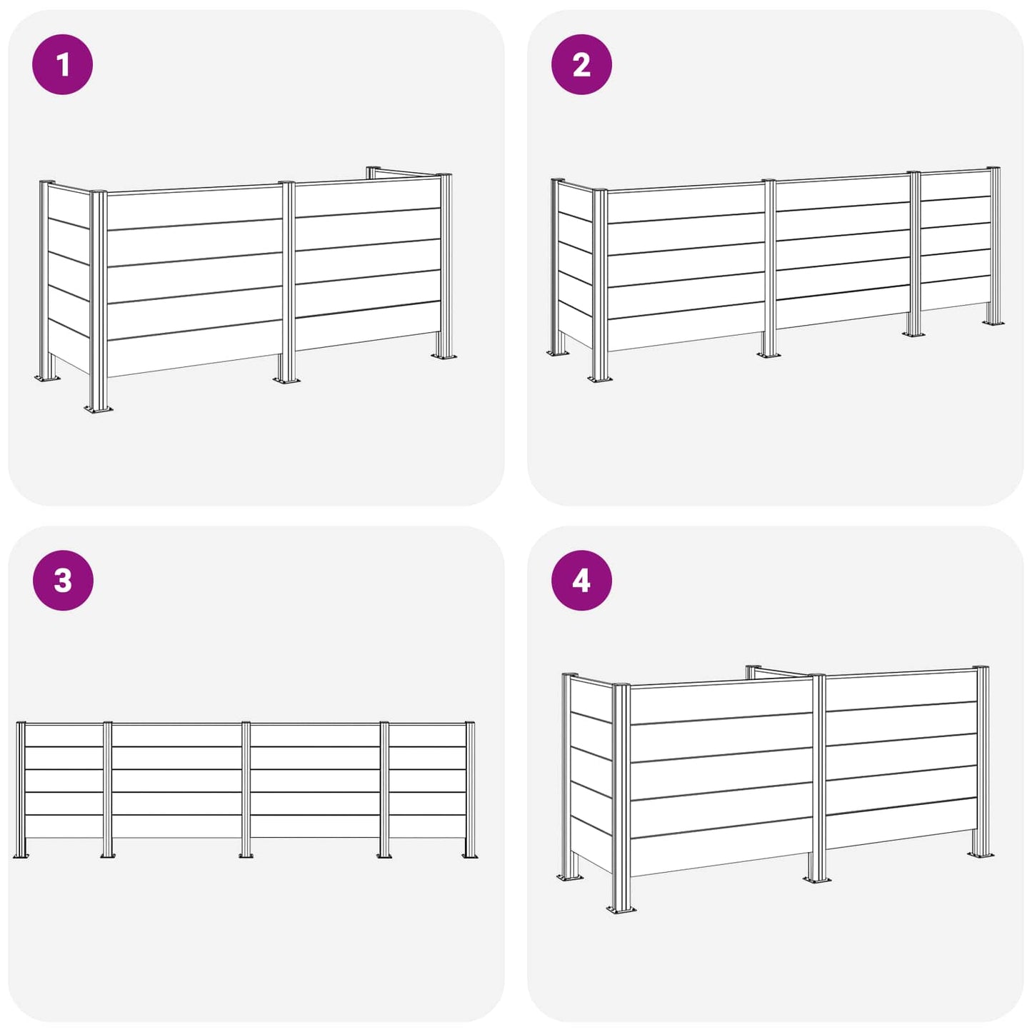 Recinzione Contenitore per Rifiuti Grigio 237 x 85 x 115 cm | homemem39
