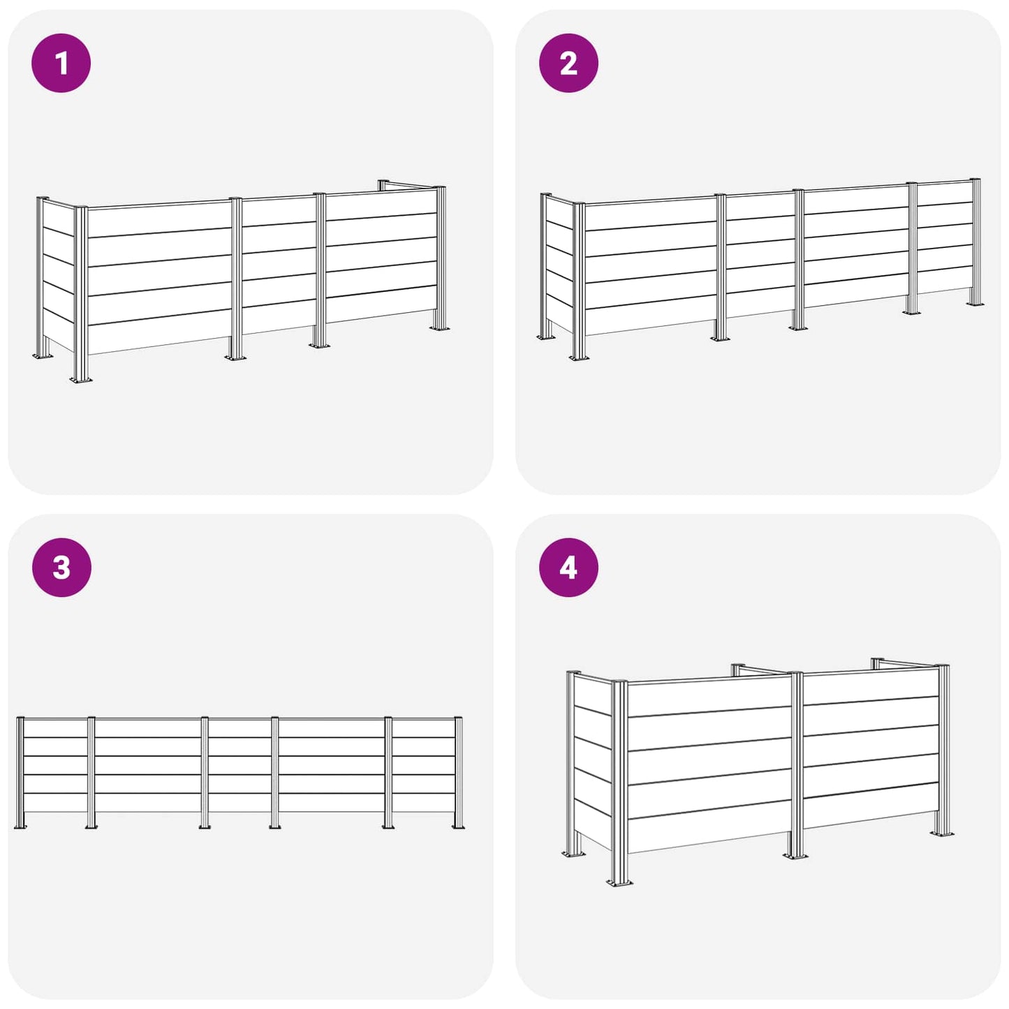 Recinzione Contenitore per Rifiuti Grigio 315 x 85 x 115 cm | homemem39