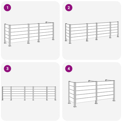 Recinzione Contenitore per Rifiuti Grigio 315 x 85 x 115 cm | homemem39