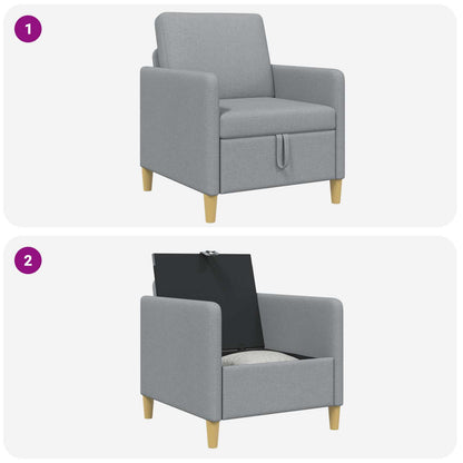Divano con Storage Grigio Chiaro 72 x 78 x 87 cm Poliestere | homemem39