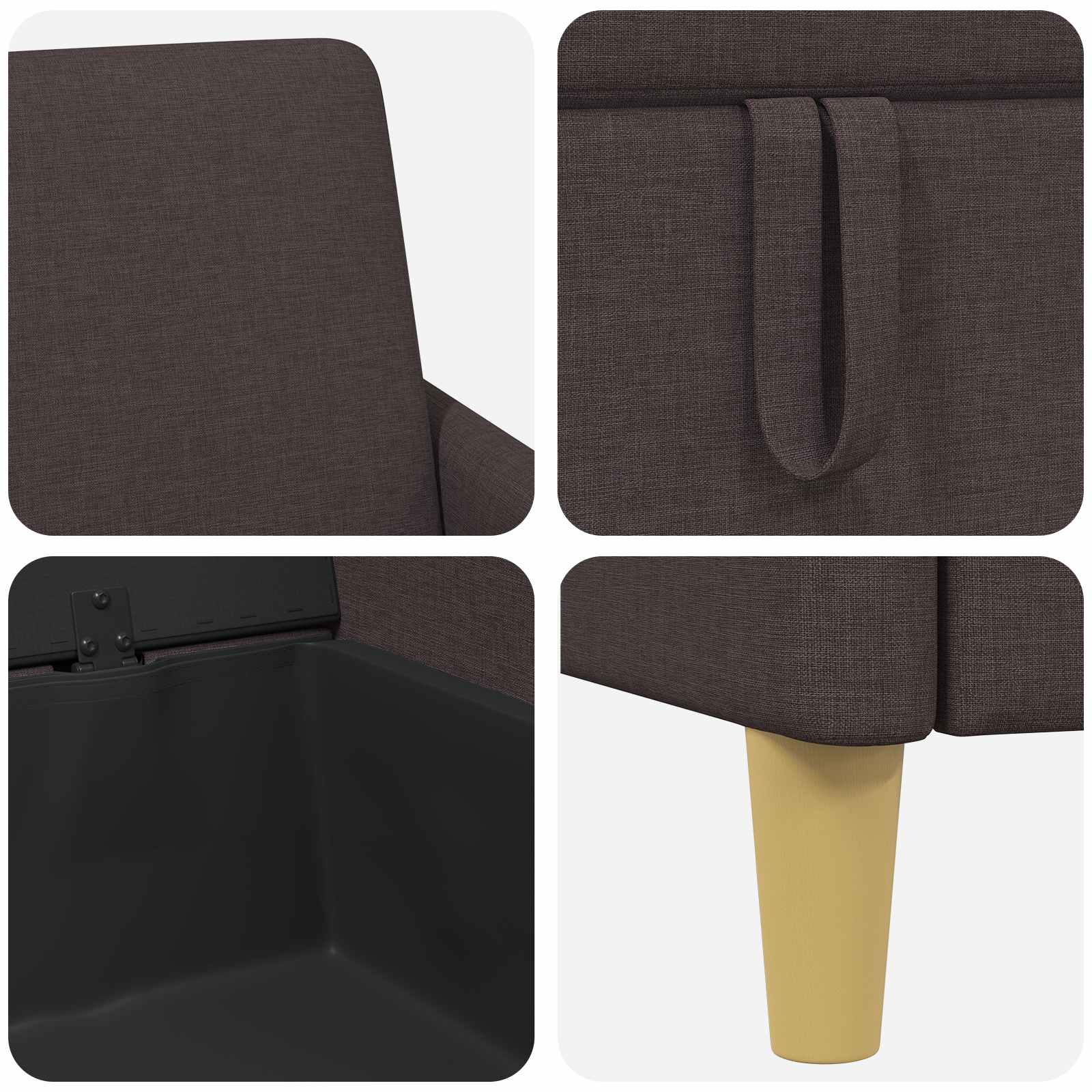 Divano con Storage Marrone Scuro 72 x 78 x 87 cm Poliestere | homemem39