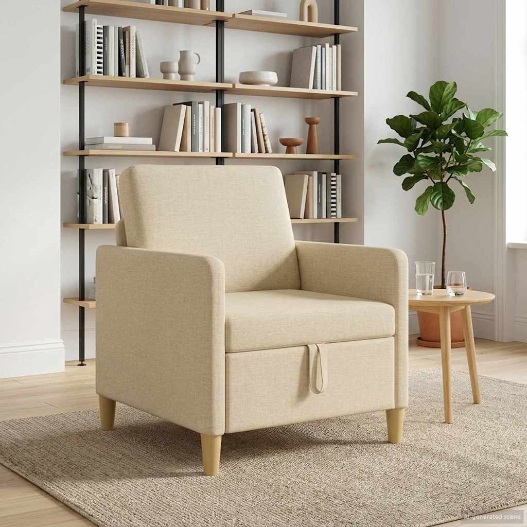 Divano con Storage Crema 72 x 78 x 87 cm Poliestere | homemem39