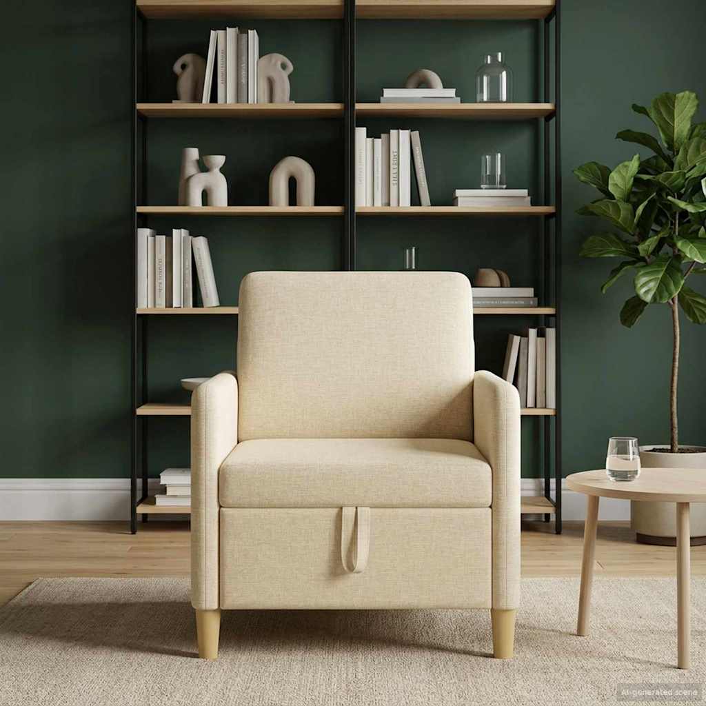 Divano con Storage Crema 72 x 78 x 87 cm Poliestere | homemem39