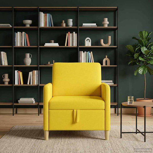 Divano con Storage Giallo Chiaro 72 x 78 x 87 cm Poliestere