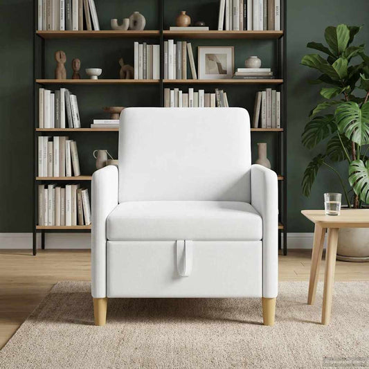 Divano con Storage Bianco 72 x 78 x 87 cm Poliestere | homemem39