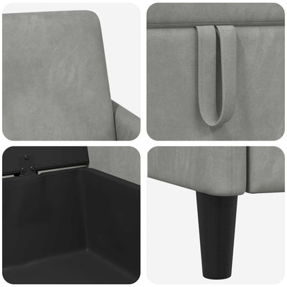 Divano con Storage Grigio Chiaro 72 x 78 x 87 cm Poliestere | homemem39