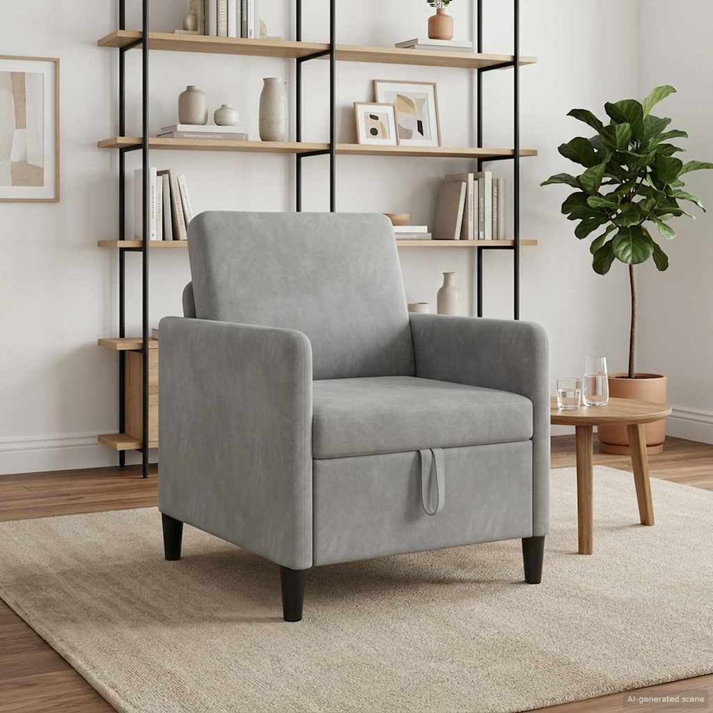 Divano con Storage Grigio Chiaro 72 x 78 x 87 cm Poliestere | homemem39