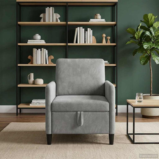 Divano con Storage Grigio Chiaro 72 x 78 x 87 cm Poliestere | homemem39