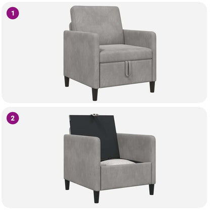 Divano con Storage Grigio Chiaro 72 x 78 x 87 cm Poliestere | homemem39
