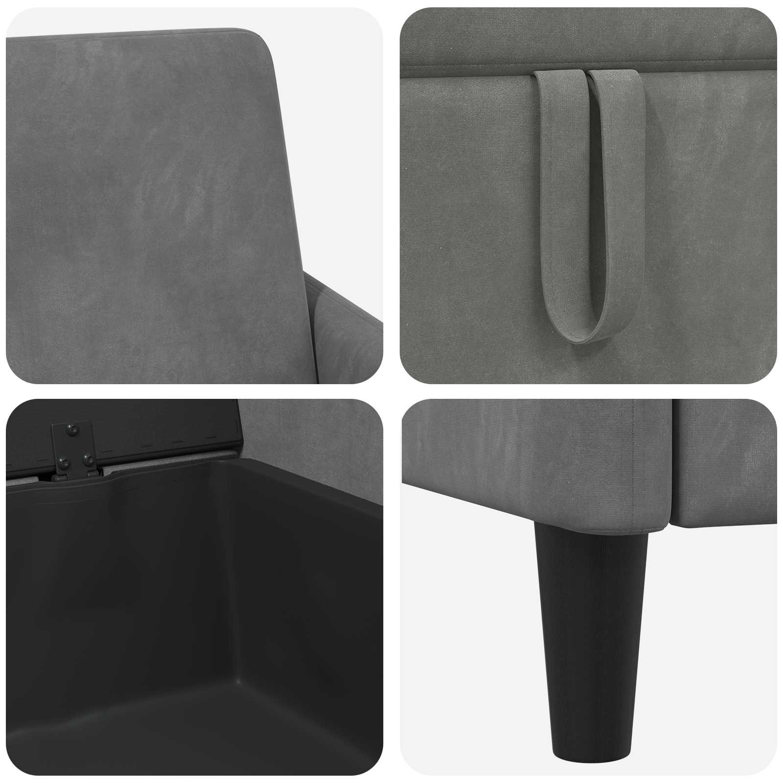Divano con Storage Grigio Scuro 72 x 78 x 87 cm Poliestere | homemem39