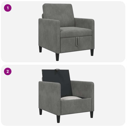 Divano con Storage Grigio Scuro 72 x 78 x 87 cm Poliestere | homemem39