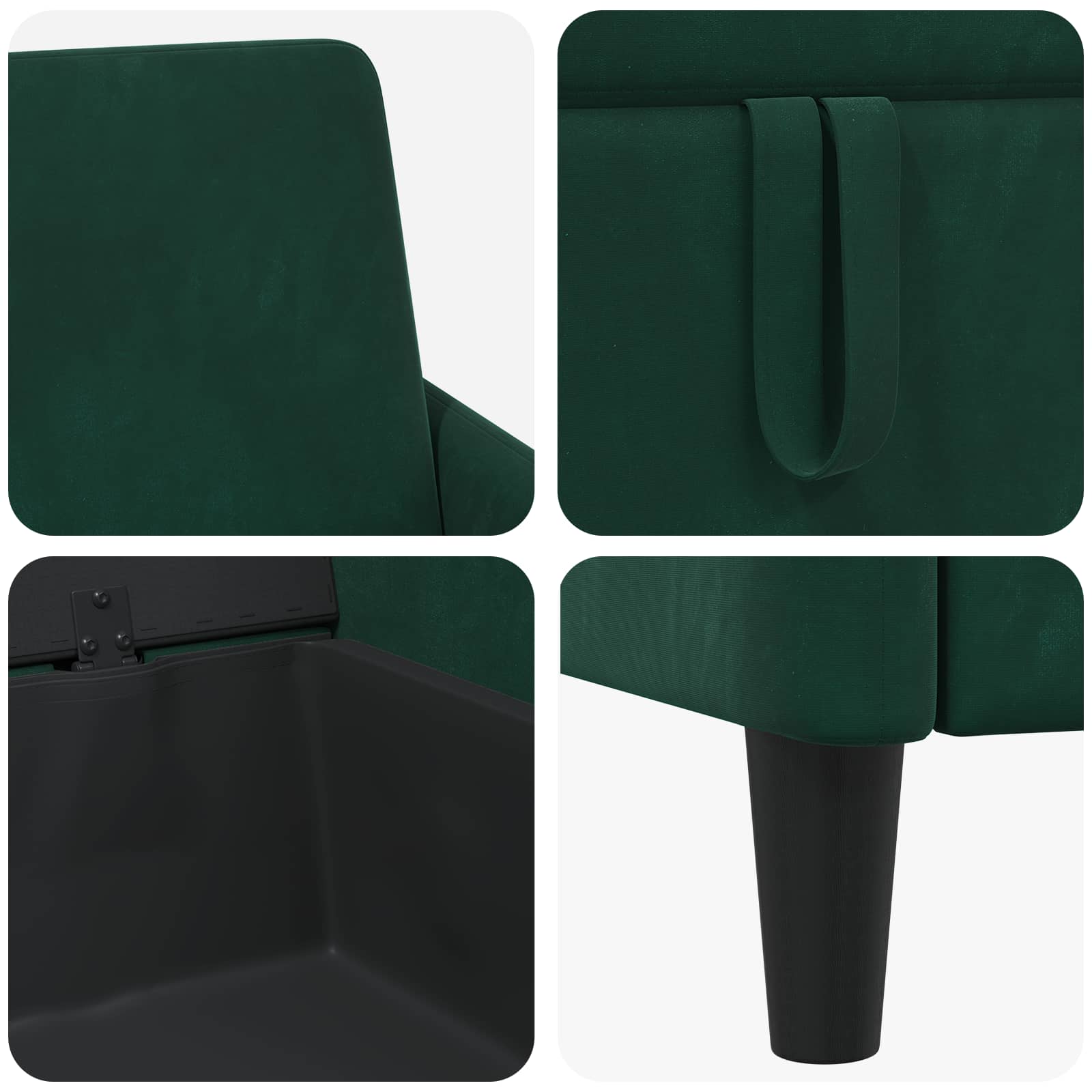 Divano con Storage Verde Scuro 72 x 78 x 87 cm Poliestere | homemem39