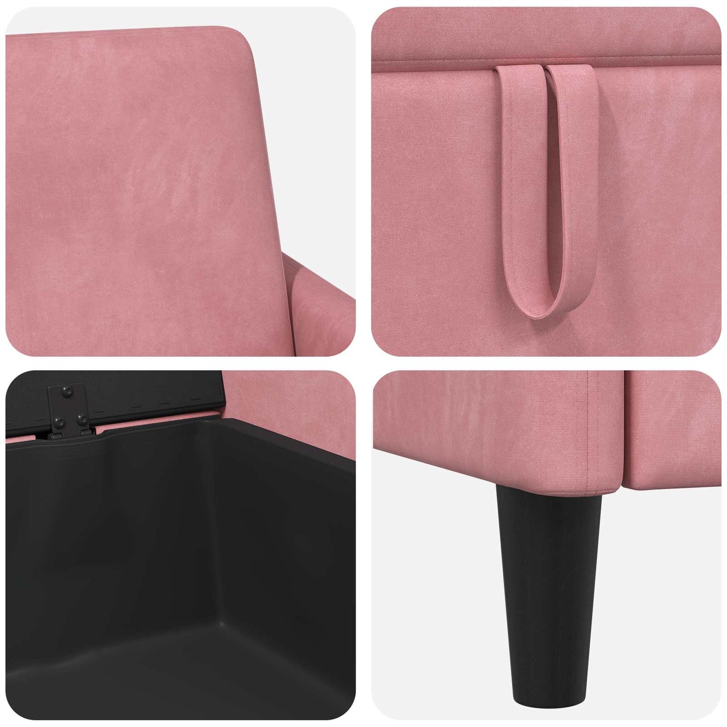 Divano con Storage Rosa 72 x 78 x 87 cm Poliestere | homemem39