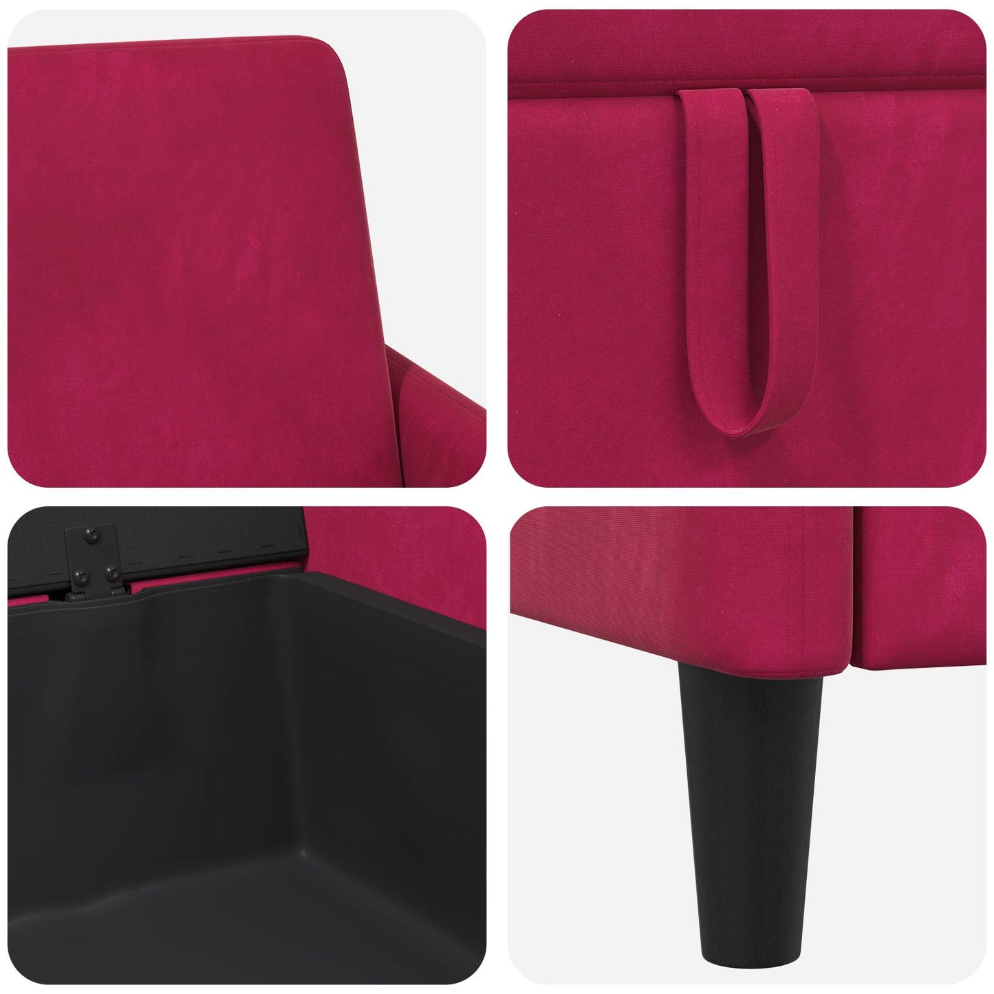 Divano con Storage Rosso Vino 72 x 78 x 87 cm Poliestere | homemem39