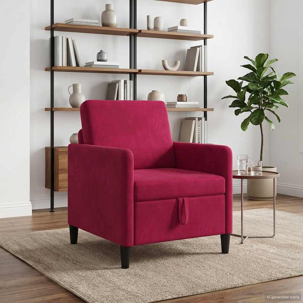 Divano con Storage Rosso Vino 72 x 78 x 87 cm Poliestere | homemem39