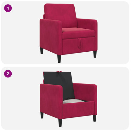 Divano con Storage Rosso Vino 72 x 78 x 87 cm Poliestere | homemem39
