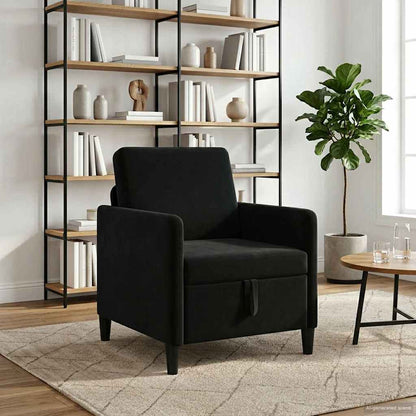 Divano con Storage Nero 72 x 78 x 87 cm Poliestere | homemem39