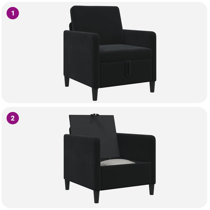 Divano con Storage Nero 72 x 78 x 87 cm Poliestere | homemem39