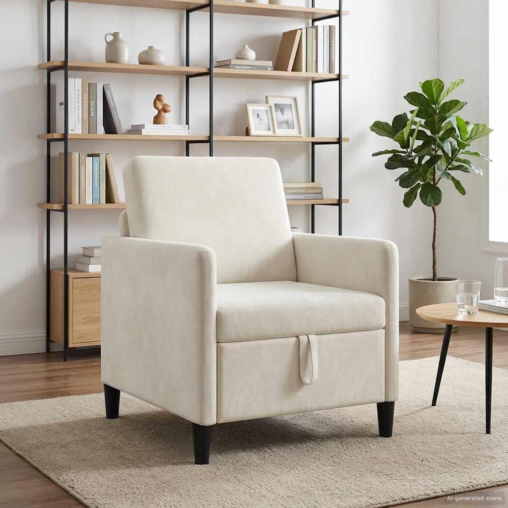 Divano con Storage Crema 72 x 78 x 87 cm Poliestere | homemem39