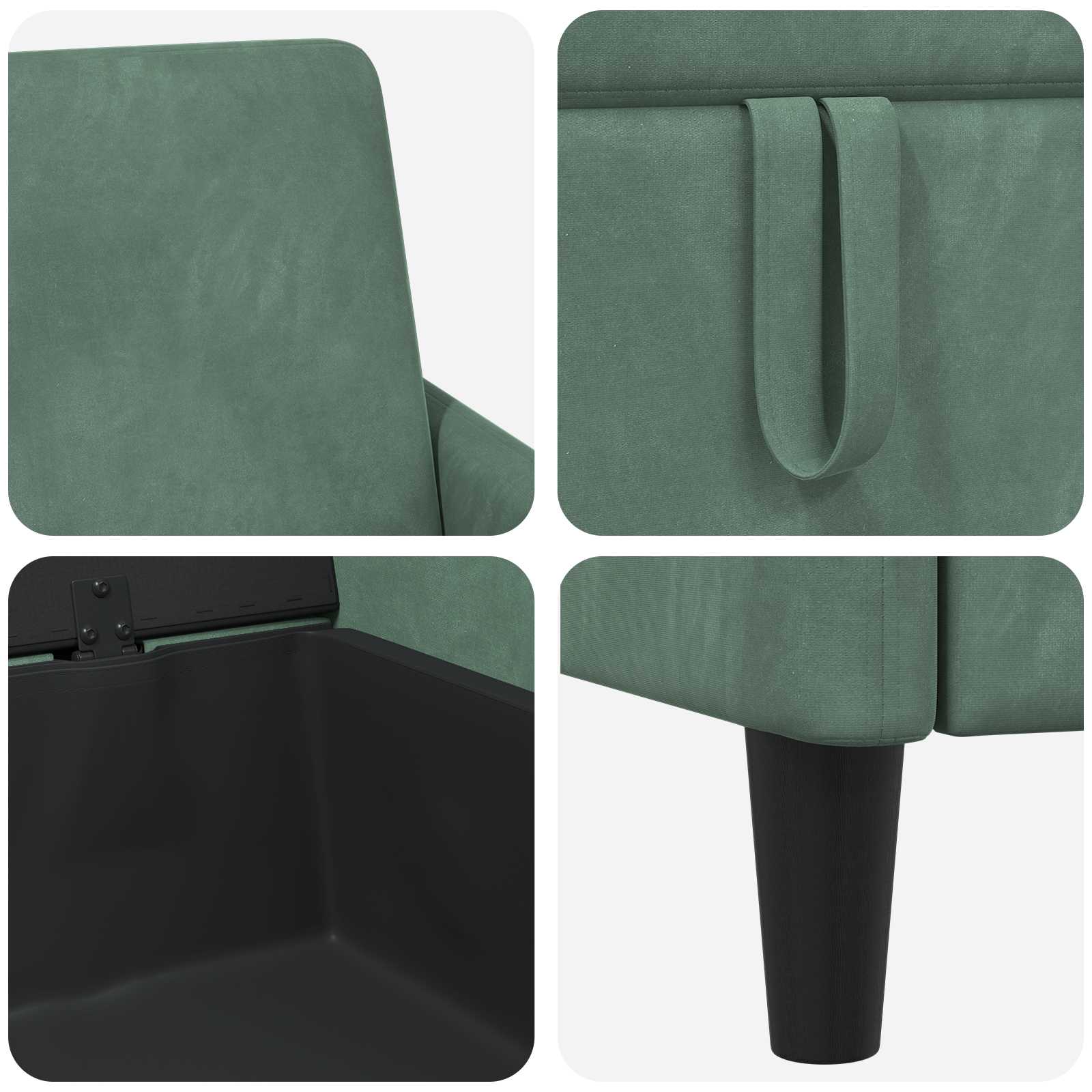 Divano con Storage Verde Mare 72 x 78 x 87 cm Poliestere | homemem39