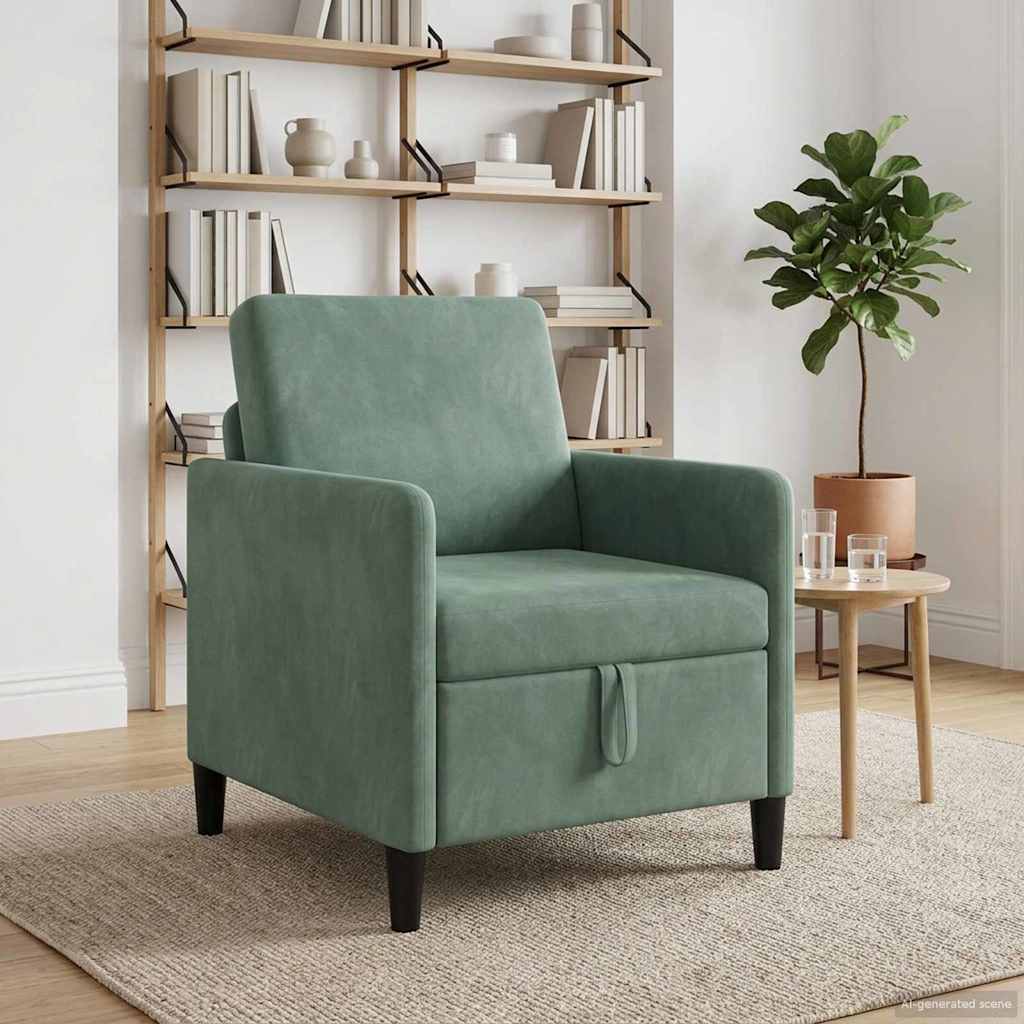 Divano con Storage Verde Mare 72 x 78 x 87 cm Poliestere | homemem39