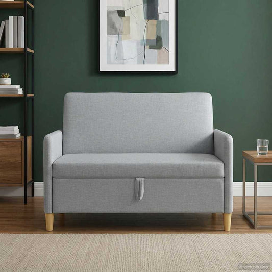 Divano con Storage Grigio Chiaro 122 x 78 x 87 cm Poliestere | homemem39