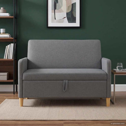 Divano con Storage Grigio Scuro 122 x 78 x 87 cm Poliestere | homemem39