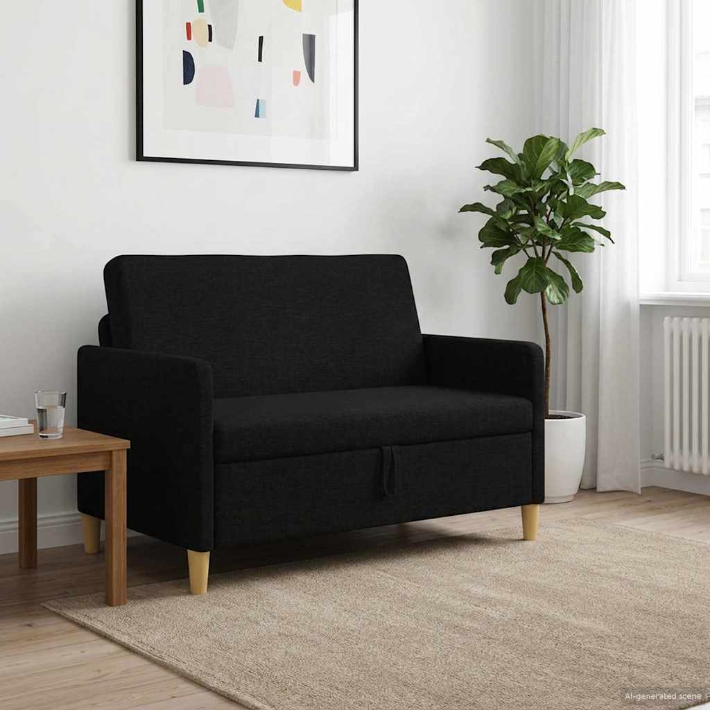 Divano con Storage Nero 122 x 78 x 87 cm Poliestere | homemem39