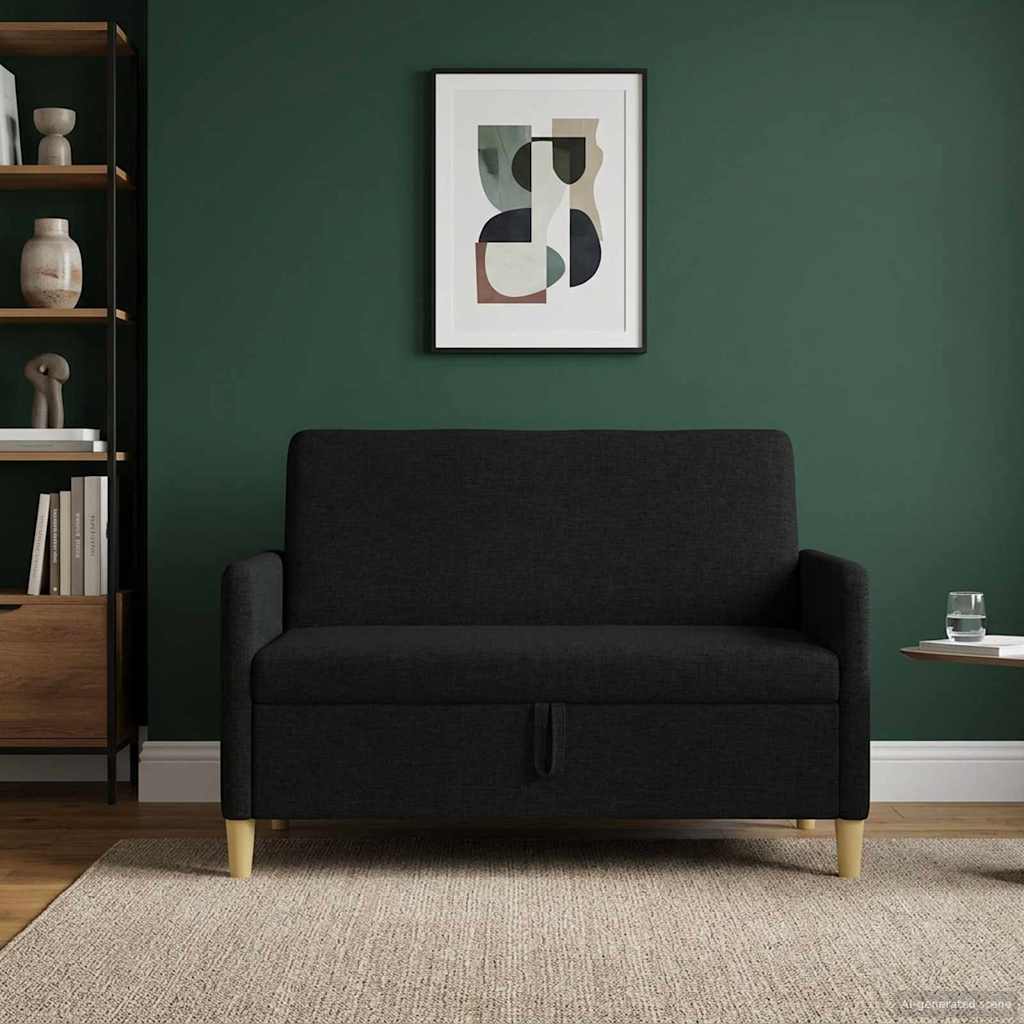 Divano con Storage Nero 122 x 78 x 87 cm Poliestere | homemem39