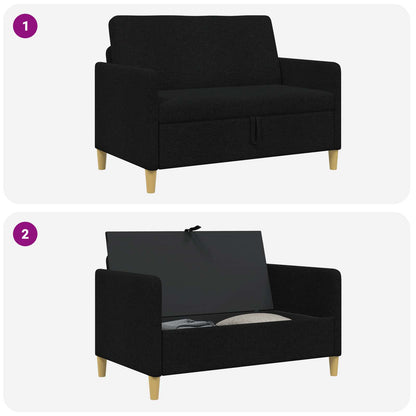 Divano con Storage Nero 122 x 78 x 87 cm Poliestere | homemem39