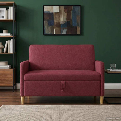 Divano con Storage Rosso Vino 122 x 78 x 87 cm Poliestere | homemem39