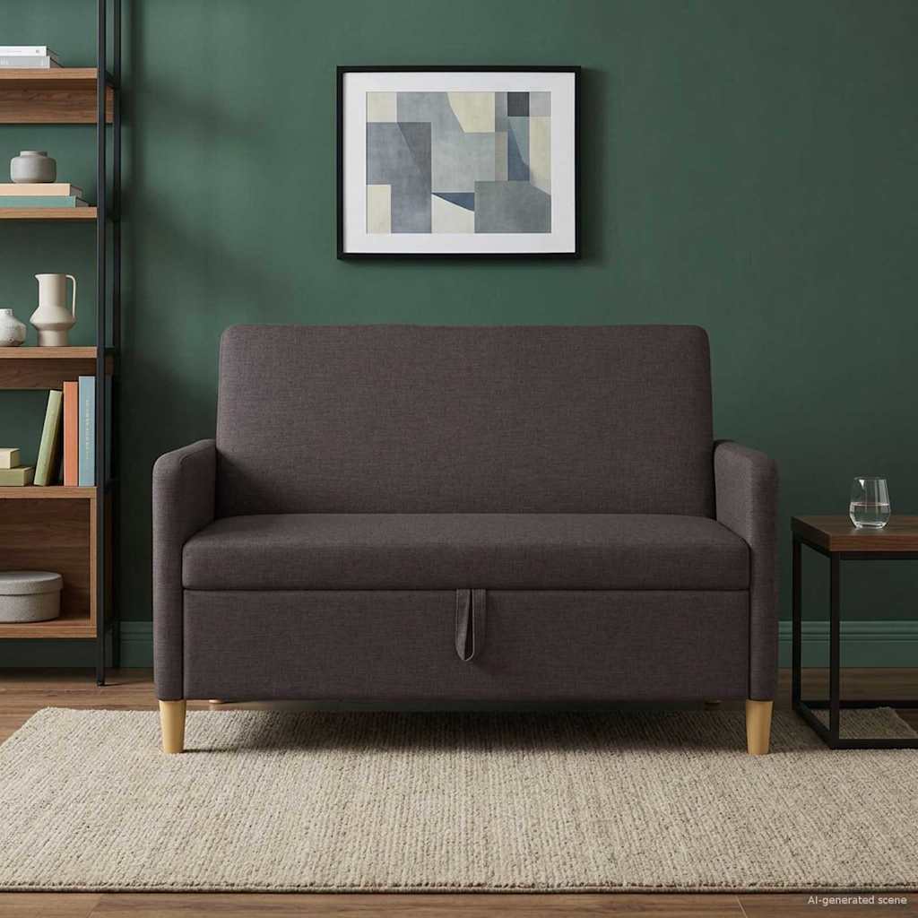 Divano con Storage Marrone Scuro 122 x 78 x 87 cm Poliestere | homemem39
