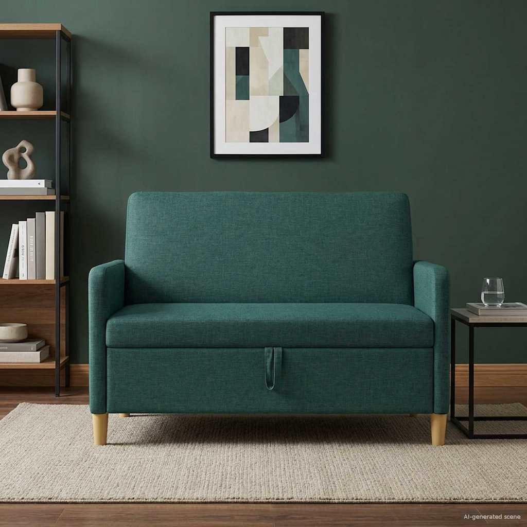 Divano con Storage Verde Scuro 122 x 78 x 87 cm Poliestere | homemem39