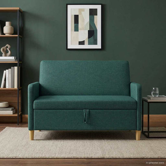 Divano con Storage Verde Scuro 122 x 78 x 87 cm Poliestere | homemem39