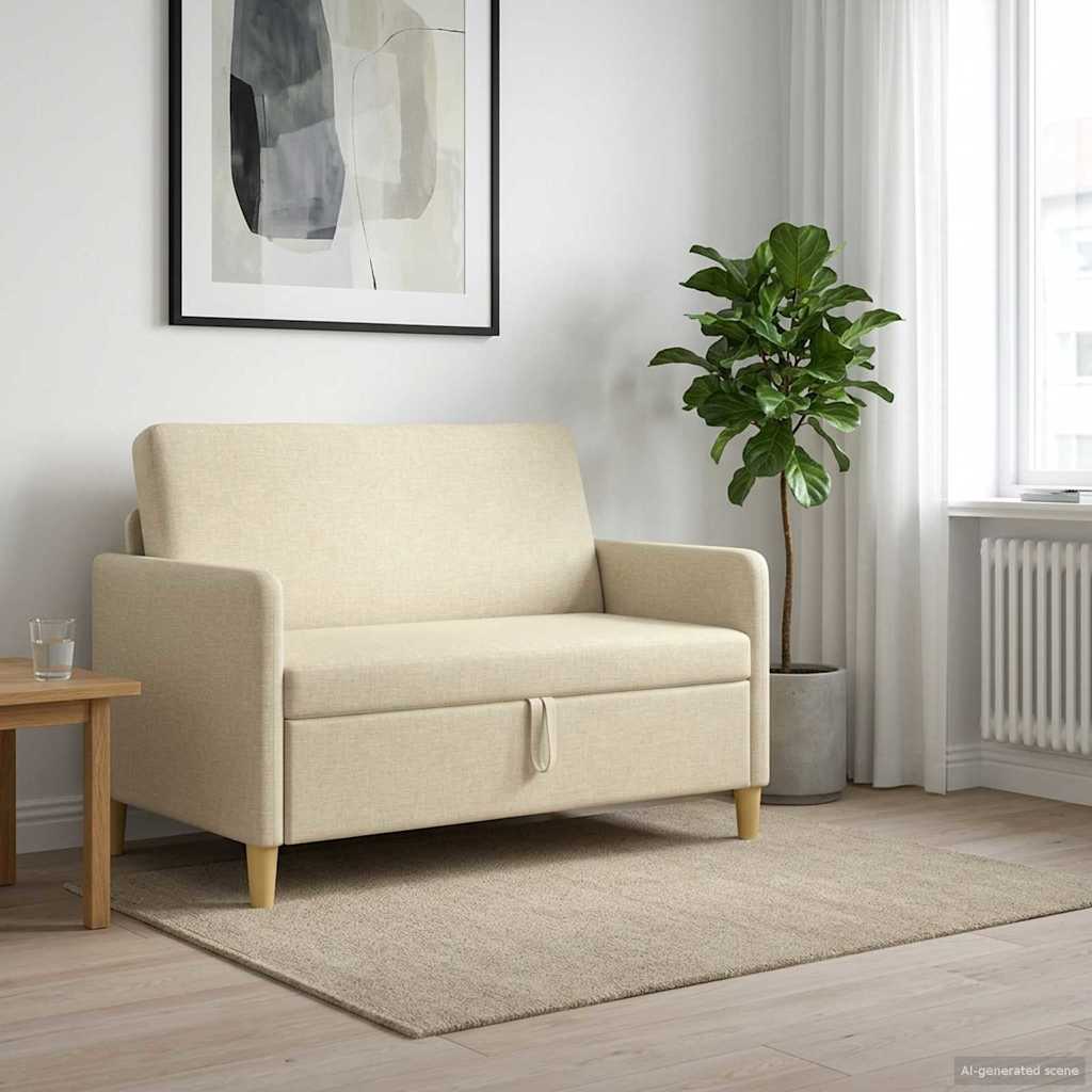 Divano con Storage Crema 122 x 78 x 87 cm Poliestere | homemem39