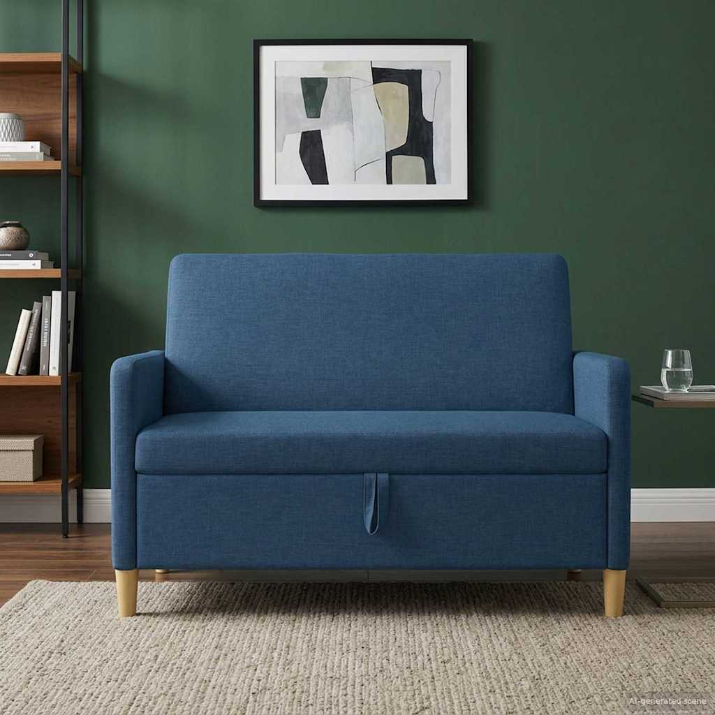 Divano con Storage Blu 122 x 78 x 87 cm Poliestere | homemem39