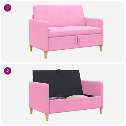 Divano con Storage Rosa 122 x 78 x 87 cm Poliestere