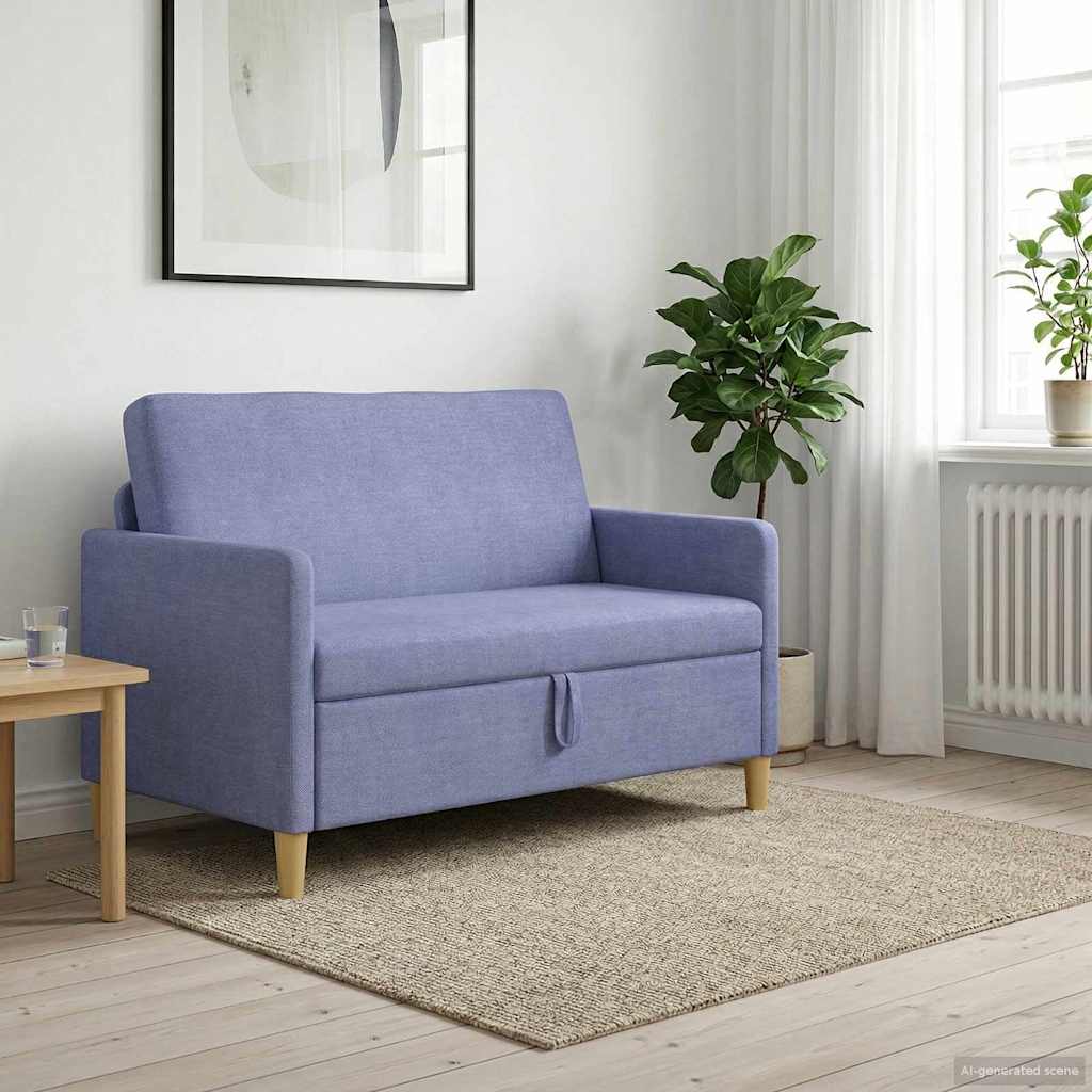 Divano con Storage Blu jeans 122 x 78 x 87 cm Poliestere