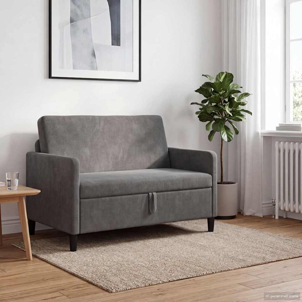 Divano con Storage Grigio Scuro 122 x 78 x 87 cm Poliestere | homemem39