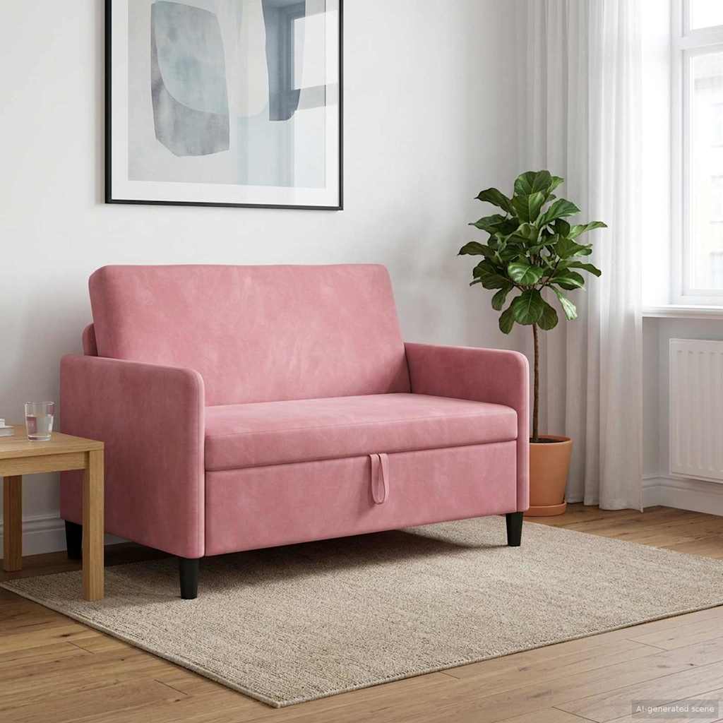 Divano con Storage Rosa 122 x 78 x 87 cm Poliestere | homemem39