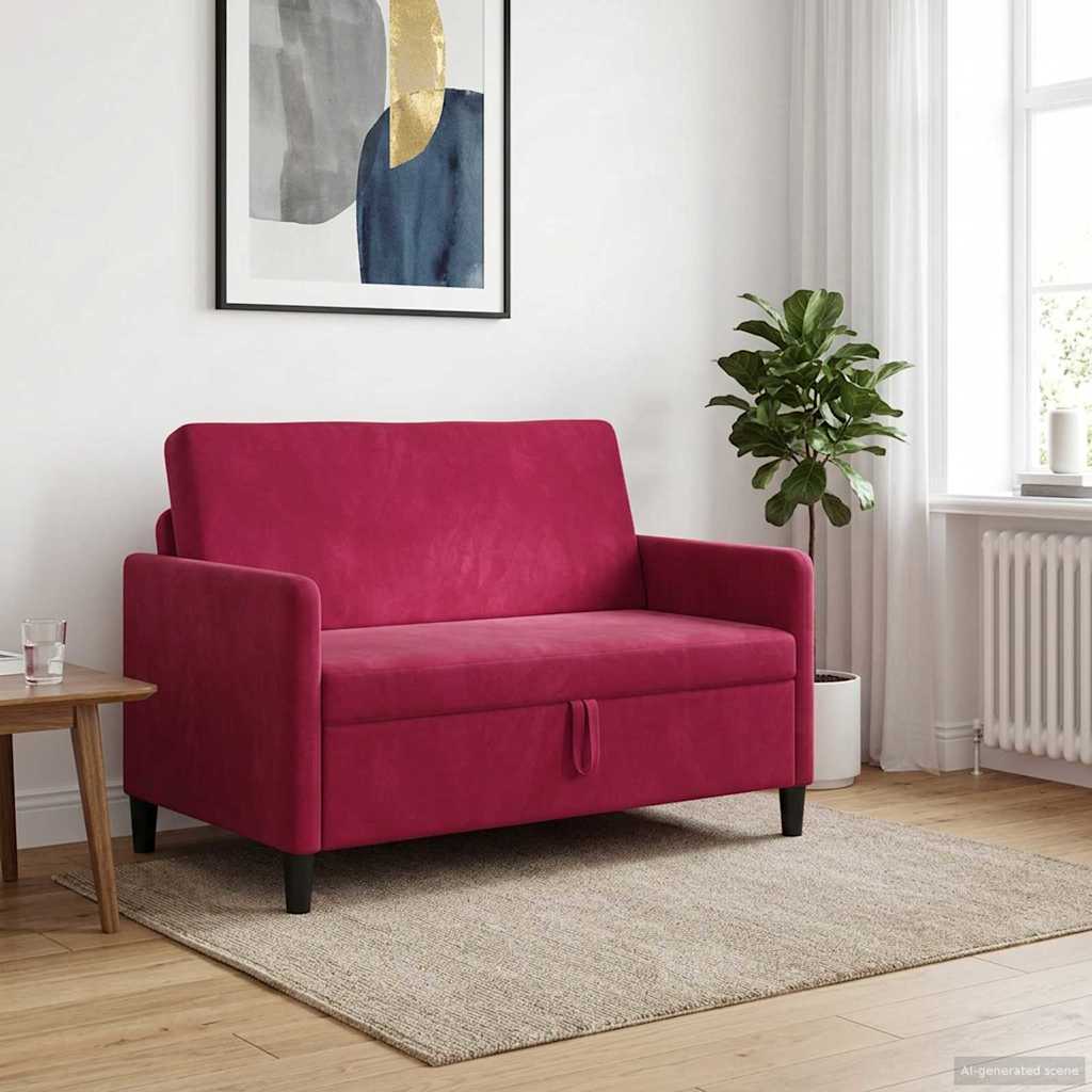 Divano con Storage Rosso Vino 122 x 78 x 87 cm Poliestere | homemem39