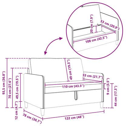 Divano con Storage Rosso Vino 122 x 78 x 87 cm Poliestere | homemem39