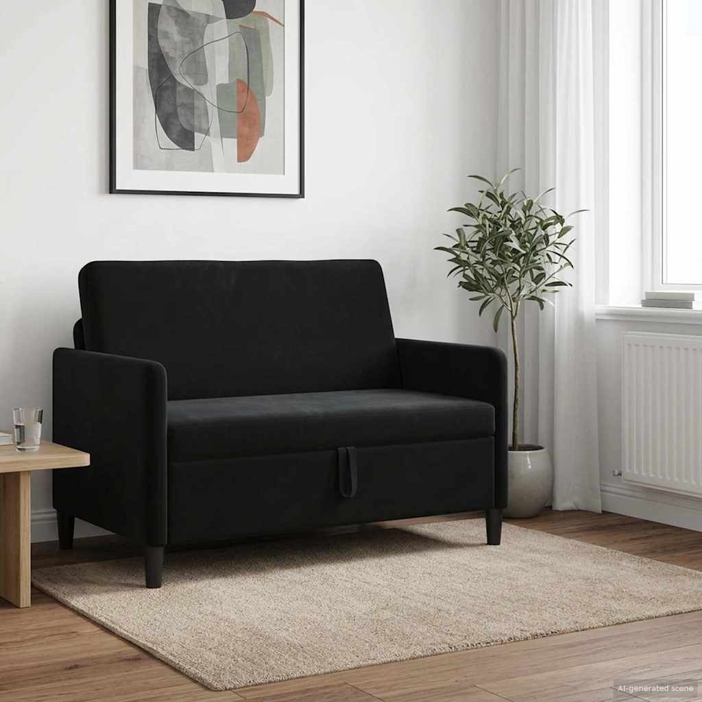 Divano con Storage Nero 122 x 78 x 87 cm Poliestere | homemem39