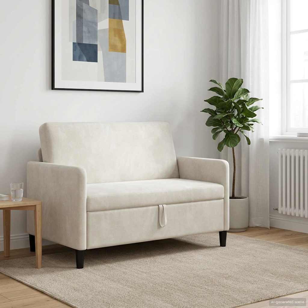 Divano con Storage Crema 122 x 78 x 87 cm Poliestere | homemem39